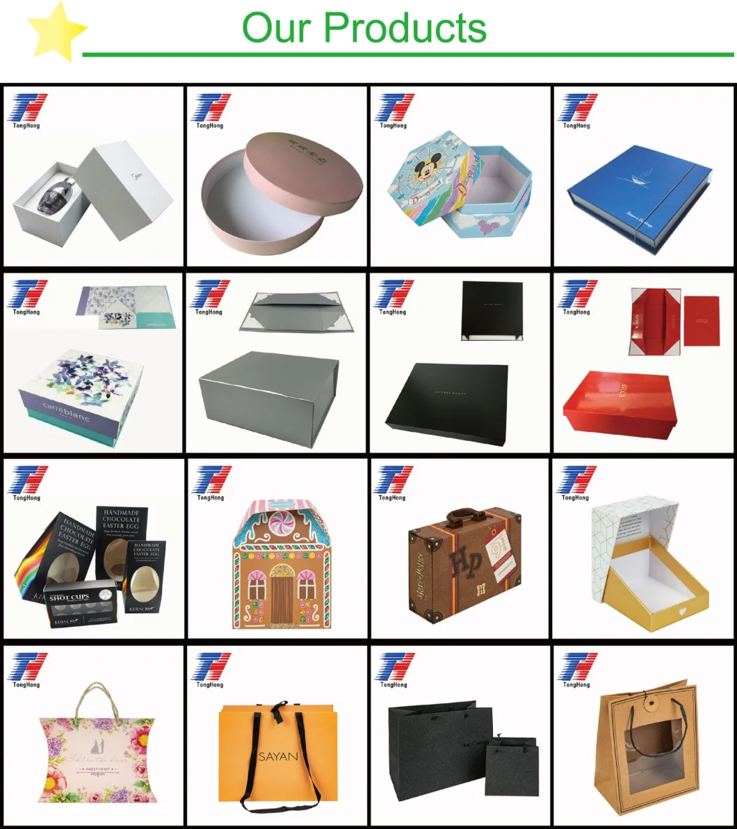 Cardboard Four Folding Sample Brochure with Handle